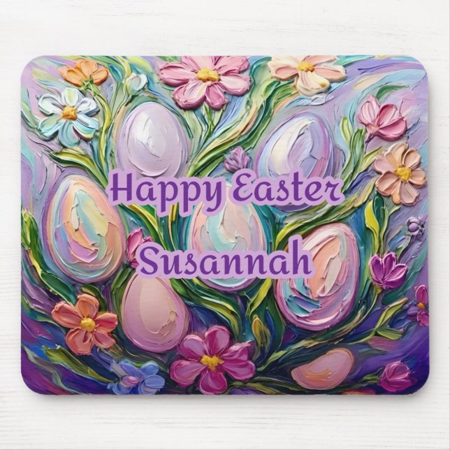 SUSANNAH ~ 3D PÅSK Ägg Blommor ~  Musmatta (Framsidan)
