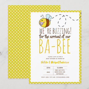 SUSAR INFÖR ANKOMSTEN AV LILLA BABY Baby shower Gu Inbjudningar