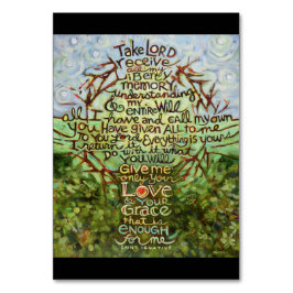 Suscipe Prayer of St Ignatius, ta Lord, ta emot Bordsnummer
