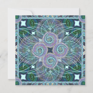 Susea Blu Studios Feather Mandela Card Kort