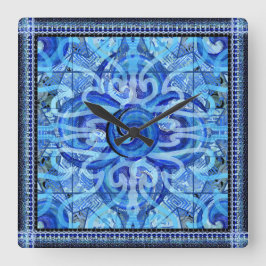 Susea Blue Studios Wave Mandela Clock Fyrkantig Klocka