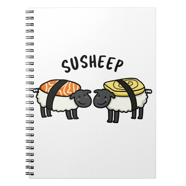 Susheep Roligt Sushi Får Puns  Anteckningsbok (Framsidan)