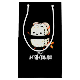 Sushi A-fish-Cionado Funny Food Fish Pun Mörk BG