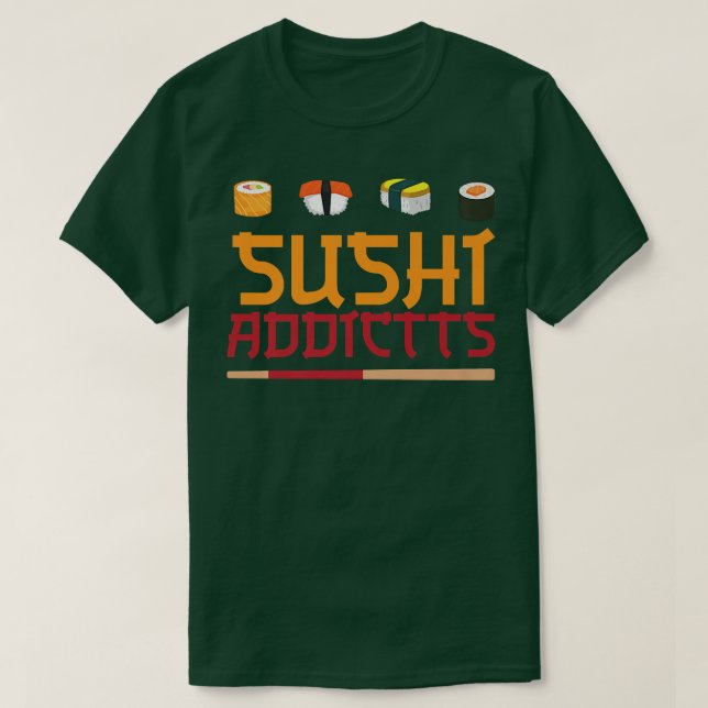 Sushi Addicts Kawaii Japansk Funny Sushi Älskare  T Shirt (Design framsida)