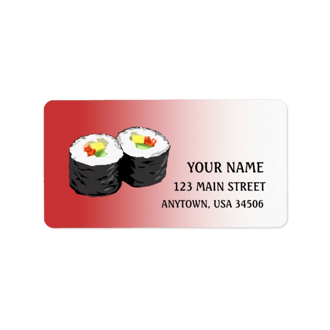 Sushi adressetikett (Framsidan)