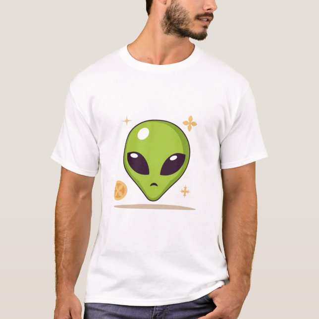 Sushi Alien – Cute Minimal Food Art T Shirt (Framsida)