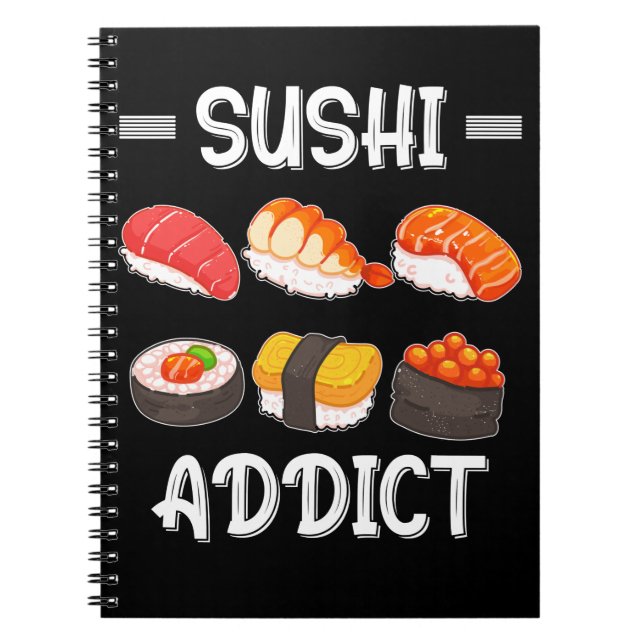 Sushi Älskare japansk livsmedelssushi-missbrukare Anteckningsbok (Framsidan)