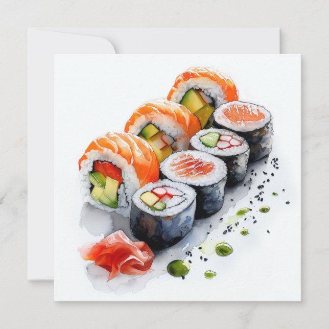 Sushi Älskare Wasabi Unik design tom Julkort (Framsida)
