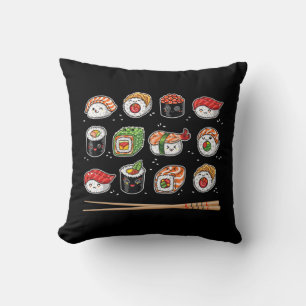 Sushi Anime Kawaii Japanska Food Älskare Otaku Man Kudde