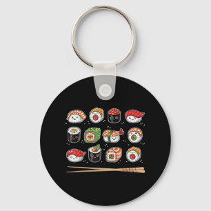 Sushi Anime Kawaii Japanska Food Älskare Otaku Man Nyckelring