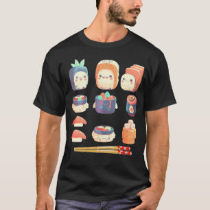 Sushi Anime Kawaii Japanska Food Älskare Otaku Man T Shirt