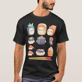 Sushi Anime Kawaii Japanska Food Älskare Otaku Man T Shirt