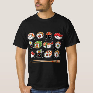 Sushi Anime Kawaii Japanska Food Älskare Otaku Man T Shirt