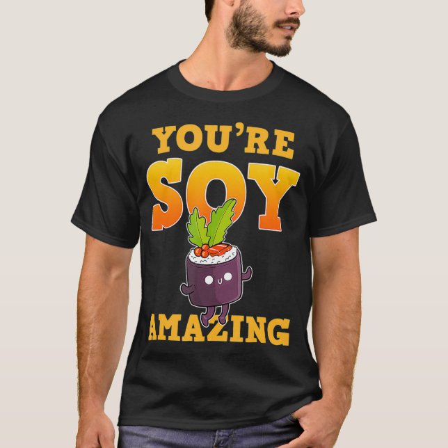 Sushi Anime Merch Manga Cosplay Japansk Food Hent T Shirt (Framsida)