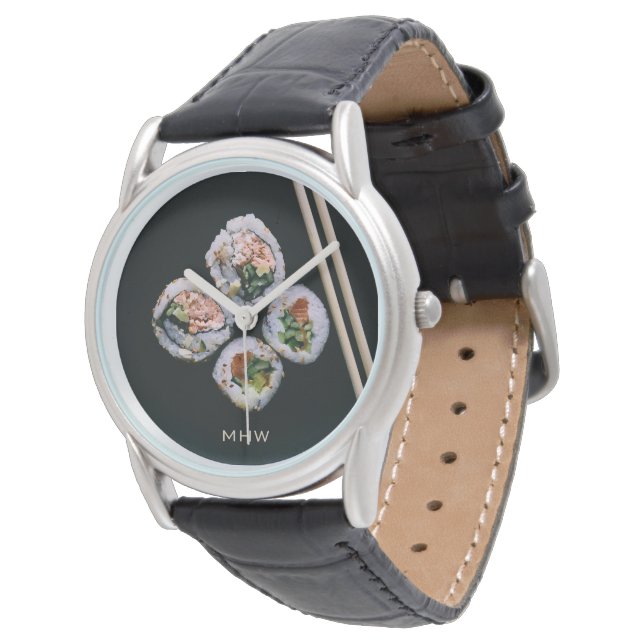 Sushi anpassningsbar monogram-klockor armbandsur (Vinklad)