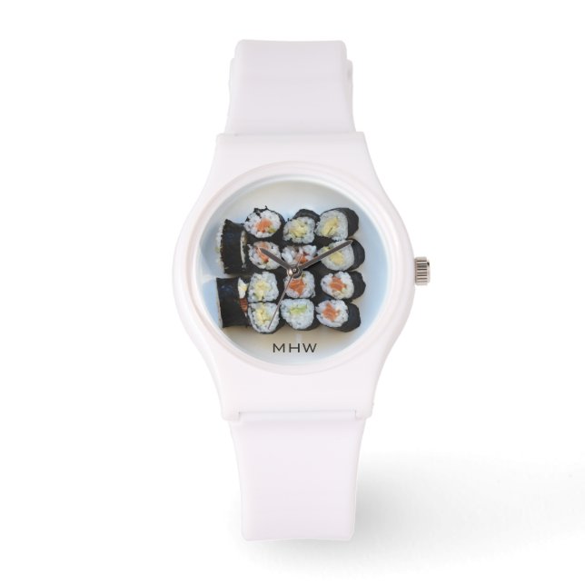 Sushi anpassningsbar monogram-klockor armbandsur (Framsida)