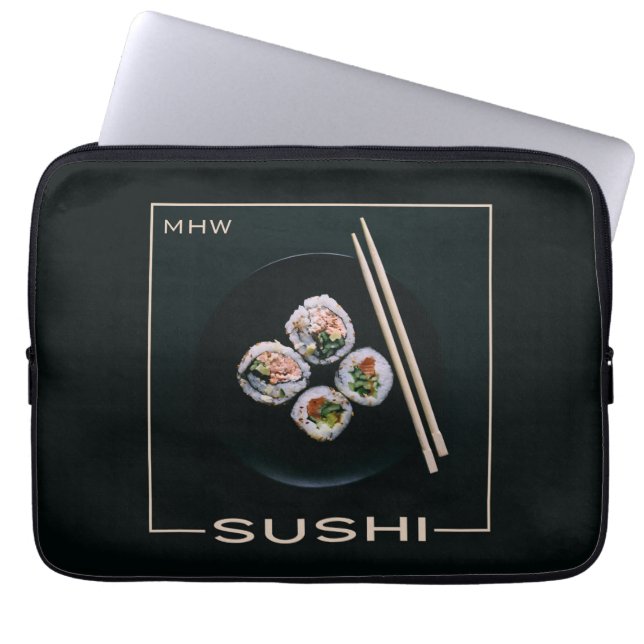 Sushi anpassningsbar monogram laptop sleeve (Framsidan)