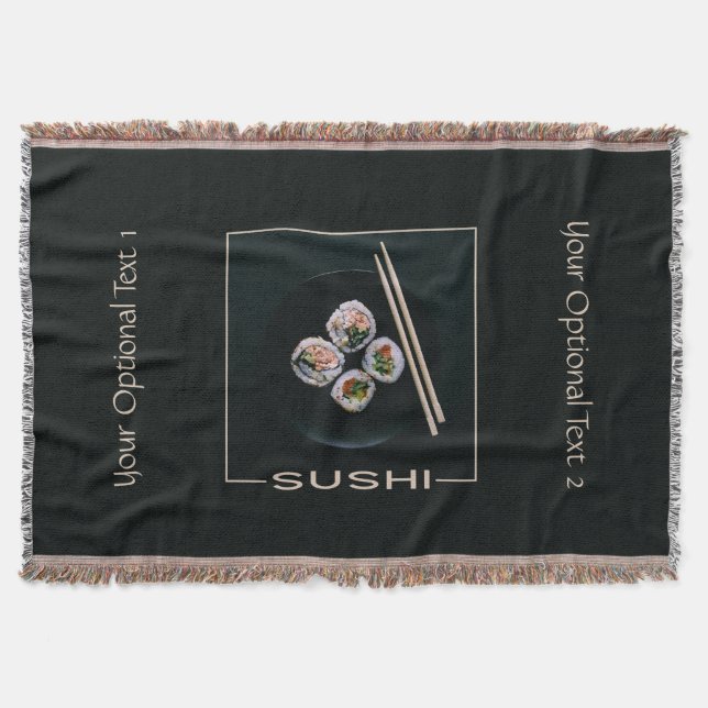 Sushi anpassningsbar text kastar filt (Framsidan)