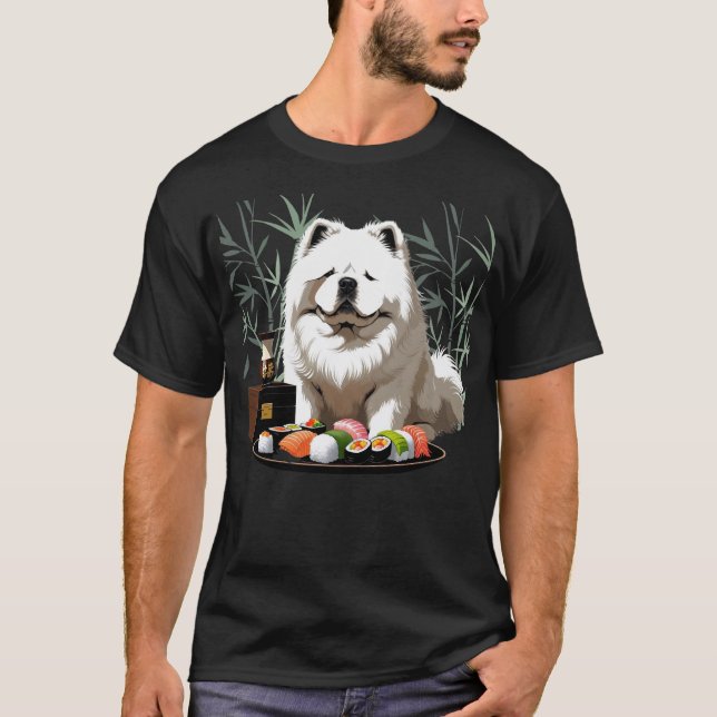 SUSHI ANYONE  Cream Chow T-Shirt (Framsida)