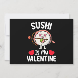Sushi är min japanska mat i Alla hjärtans dag Inbjudningar