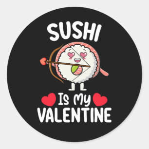 Sushi är min japanska mat i Alla hjärtans dag Runt Klistermärke