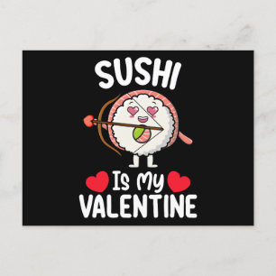 Sushi är min japanska mat i Alla hjärtans dag Vykort