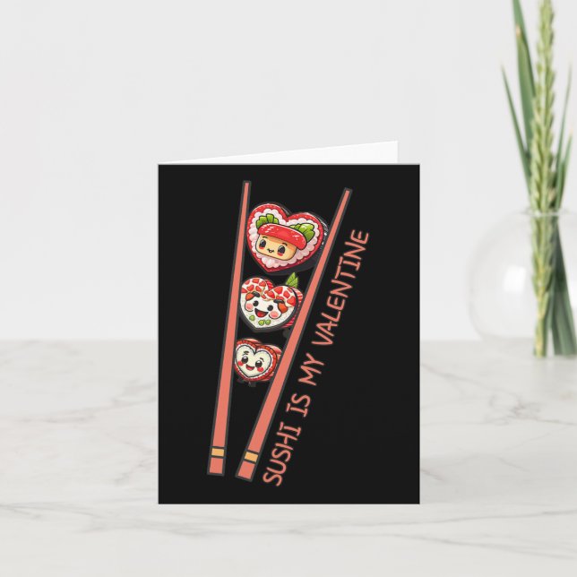 Sushi är min valentin söta retro hjärtformad sush kort (Framsida)