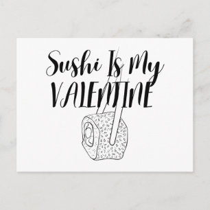 Sushi är min valentin  vykort