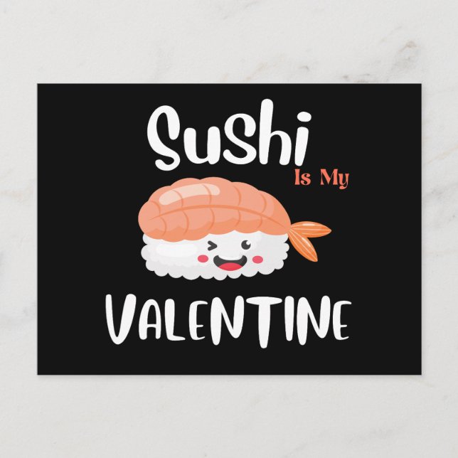 Sushi är min Valentine Vykort (Framsida)