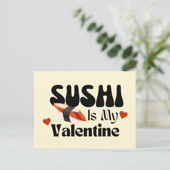 Sushi är min Valentine Vykort (Stående Fram)