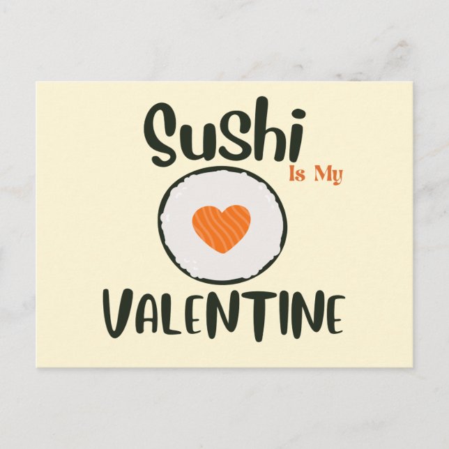 Sushi är min Valentine Vykort (Framsida)