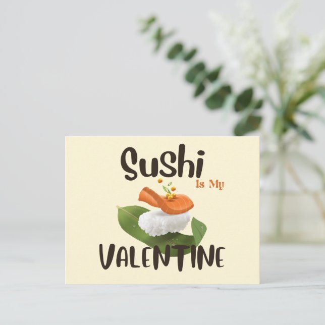Sushi är min Valentine Vykort (Stående Fram)