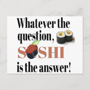 Sushi är svaret vykort