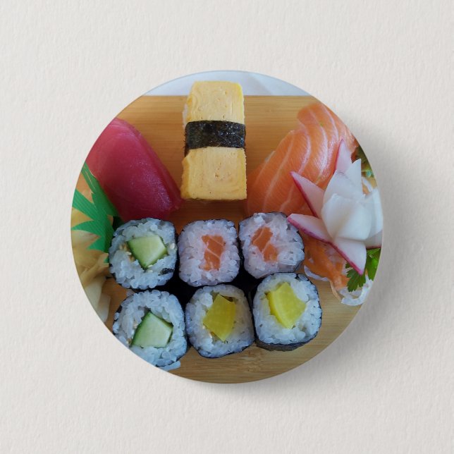 Sushi Asia Fish Ris Food Knapp (Framsida)
