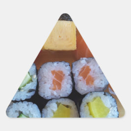 Sushi Asia Fish Ris Food Triangelformat Klistermärke
