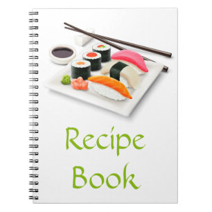 Sushi Asian food recept bok-gåva Anteckningsbok