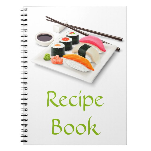 Sushi Asian food recept bok-gåva Anteckningsbok (Framsidan)