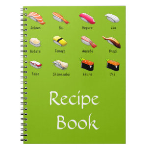 Sushi Asian food recept bok-gåva Anteckningsbok
