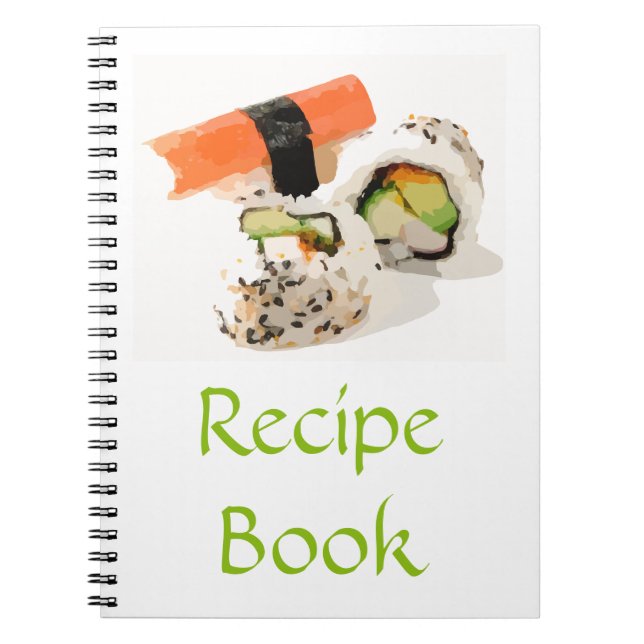 Sushi asiatisk japansk mat receptbok present anteckningsbok (Framsidan)