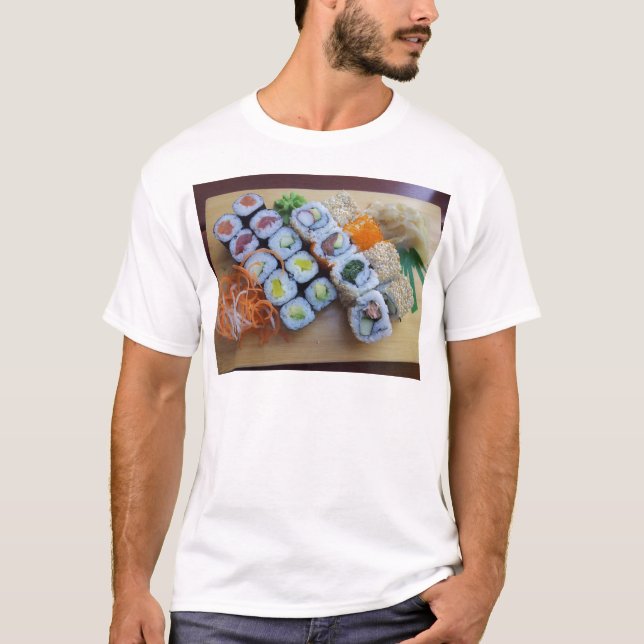 Sushi Asien Ris Fisk Mat Hav T-shirt (Framsida)