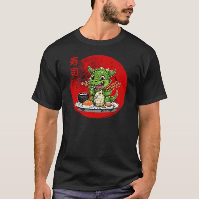 Sushi äter drake t shirt (Framsida)