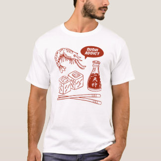 Sushi Beroende – Japansk Mat Handritad Konst T Shirt