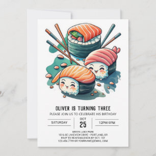 Sushi Birthday Inbjudningar