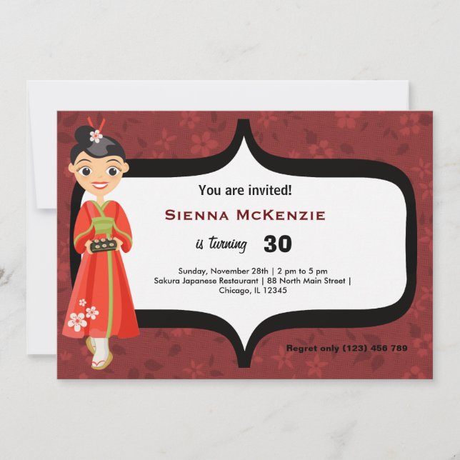 Sushi Birthday Inbjudningar (Framsida)