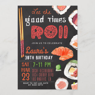 Sushi Birthday Inbjudningar