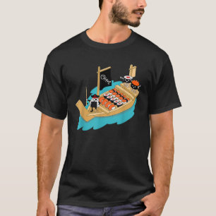 Sushi Boat Pirat Sashimi Fish Ris Japan Fläkt Gif T Shirt