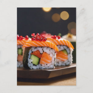 sushi bokeh vykort