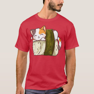 Sushi Cat Anime Japanska Noodles Kawaii Neko Girls T Shirt