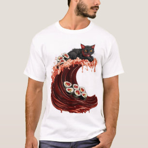Sushi Cat Dreams Excentrisk japansk mat Kitty T Shirt