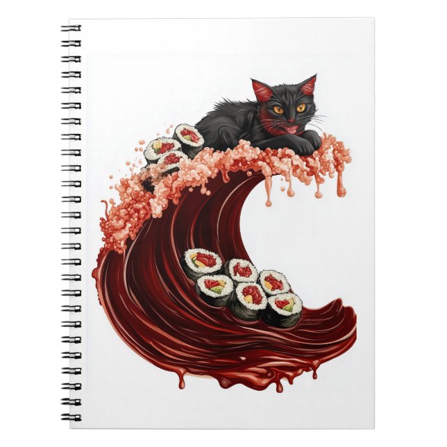 Sushi Cat Dreams - Quirky Japanska Food Kattunge Anteckningsbok (Framsidan)